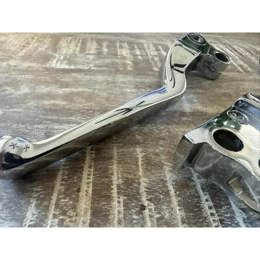 Pair Chrome Brake Clutch Levers for Harley Davidson